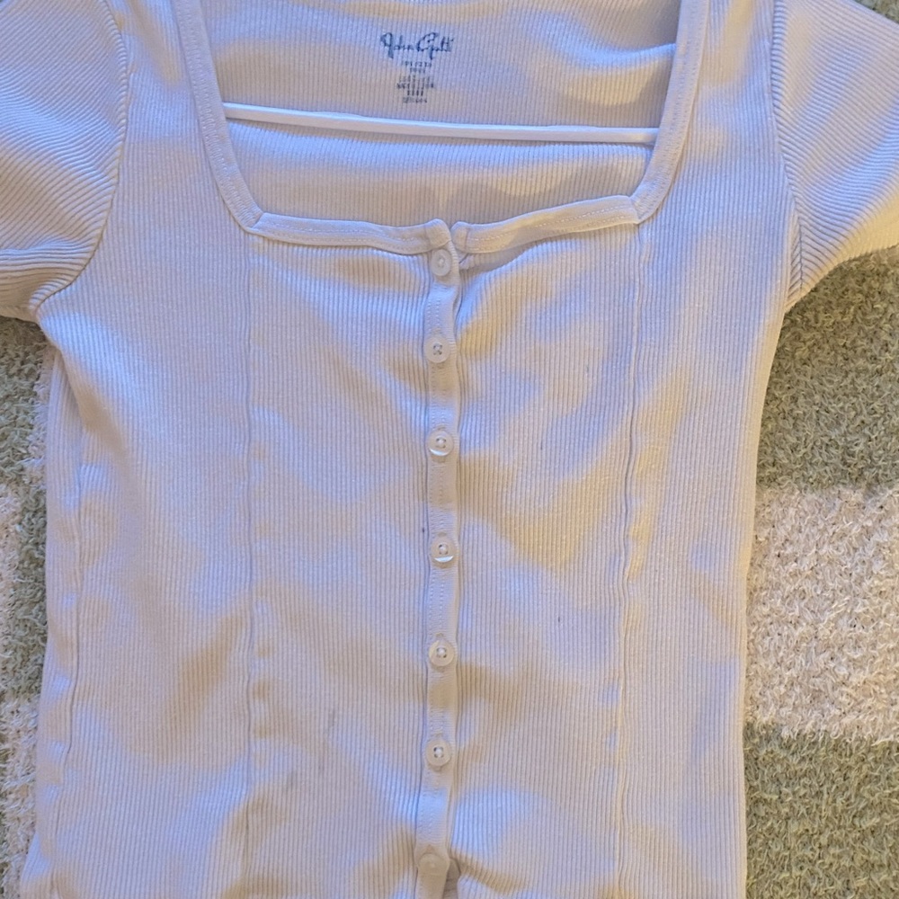 John jalt brandy mil white button down short sleeve